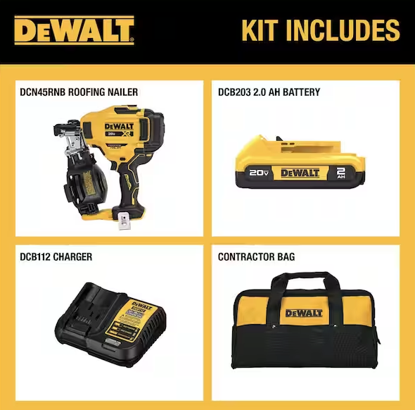 20V MAX Lithium-Ion 15-Degree Electric Cordless Roofing Nailer Kit