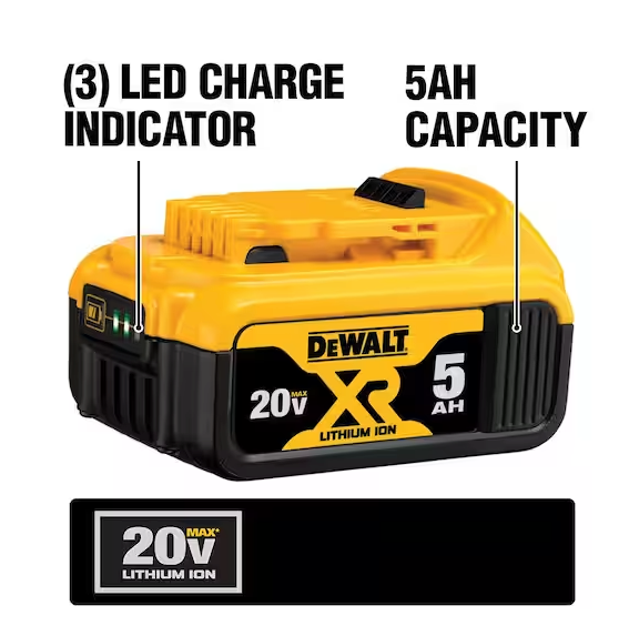 20V MAX XR Premium Lithium-Ion 5.0Ah Battery Pack (2 Pack)