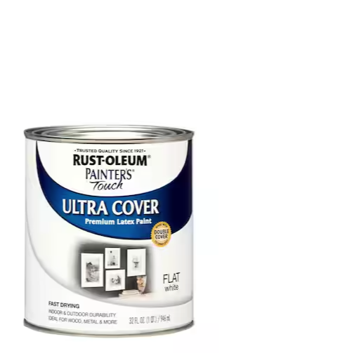 32 oz. Ultra Cover Flat White General Purpose Paint