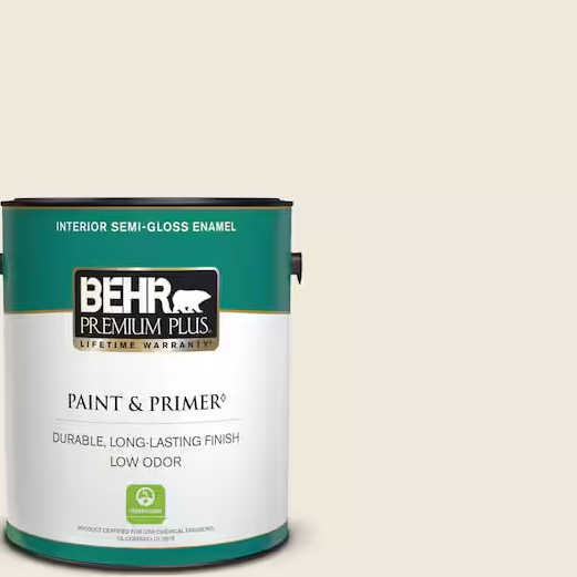 1 gal. Home Decorators Collection #HDC-NT-08 Papier Blanc Semi-Gloss Enamel Low Odor Interior Paint & Primer